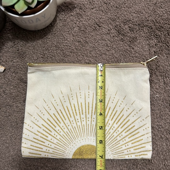 Free With $25 Purchase-Cloth ZipTop Pouch-Cream/Gold Glitter-9.5x7 - Picture 11 of 11